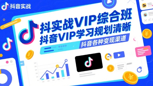 抖音实战VIP综合班，抖音VIP学习规划请晰抖音各种变现渠道-清风