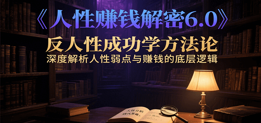 人性赚钱解密6.0，反人性成功学方法论，深度解析人性弱点与赚钱的底层逻辑-清风