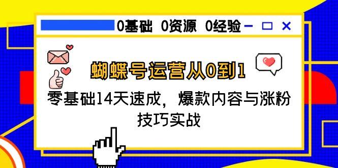 蝴蝶号运营从0到1，零基础14天速成，爆款内容与涨粉技巧实战-清风