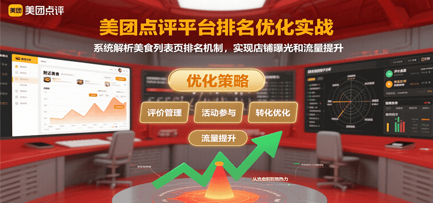 美团点评平台排名优化实战，系统解析美食列表页排名机制，实现店铺曝光和流量提升-清风