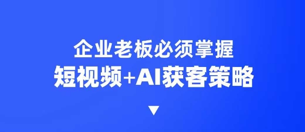 企业短视频AI获客霸屏流量课，6步短视频+AI突围法，3大霸屏抢客策略-清风