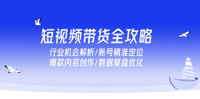 短视频带货全攻略，行业机会解析/账号精准定位/爆款内容创作/数据复盘优化-清风