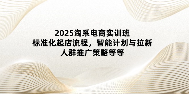 2025淘系电商实训班：标准化起店流程，智能计划与拉新，人群推广策略等等-清风