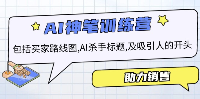 AI销售训练营，包括买家路线图, AI杀手标题,及吸引人的开头，助力销售-清风