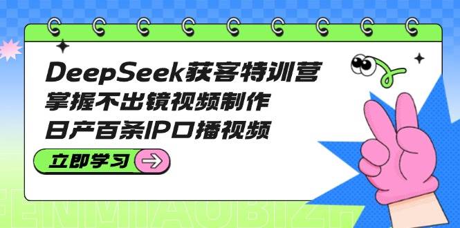 DeepSeek获客特训营：掌握不出镜视频制作，日产百条IP口播视频-清风
