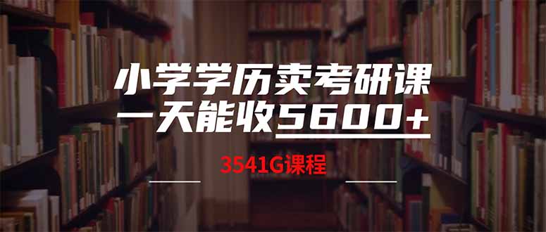小学学历卖考研课程，一天收5600(附3580G考研合集-清风