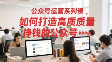 公众号运营系列课，如何打造高质量挣钱的公众号-清风