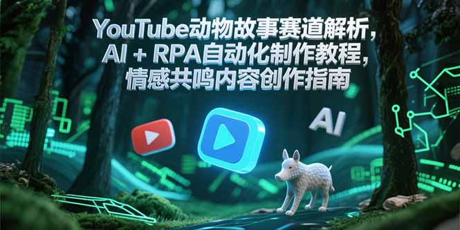 YouTube动物故事赛道解析，AI+RPA自动化制作教程，情感共鸣内容创作指南-清风