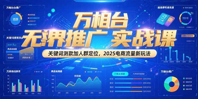 万相台无界推广实战课，关键词测款加人群定位，2025电商流量新玩法-清风
