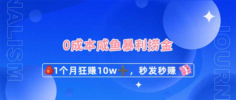 0成本闲鱼暴利捞金，1个月狂赚10W+，秒发秒赚新玩法-清风