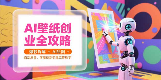 AI壁纸创业全攻略，爆款拆解+AI绘图+自动发货，零基础到变现完整教学-清风