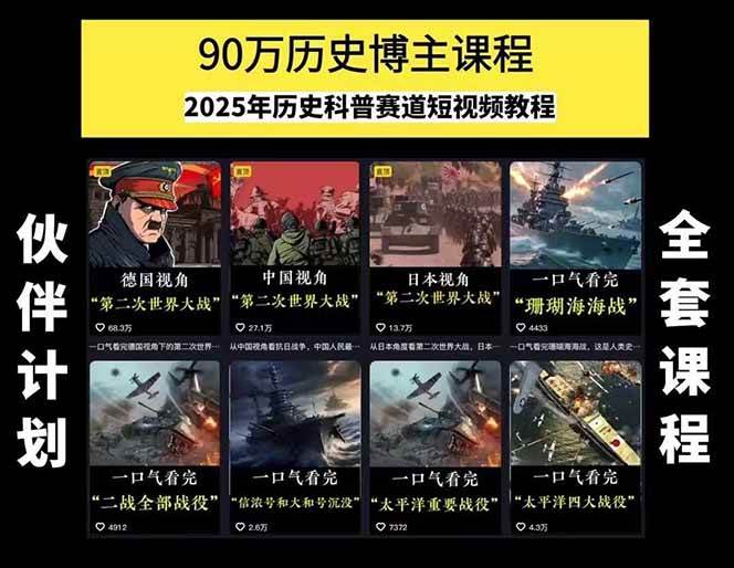 图片[1]-短视频历史赛道实战教程，手机电脑双端剪辑教程和账号运营指南与变现技巧-清风