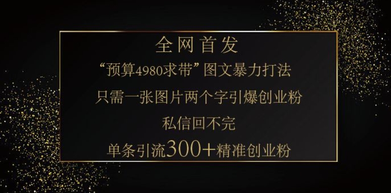 小红书神奇图片引流法，只需一张图，就能单条笔记凭借此方法，轻松引流 300 + 精准创业粉-清风