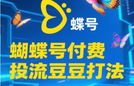2025蝴蝶号付费投流豆豆打法，助新手快速掌握付费流量撬动自然流的核心玩法-清风