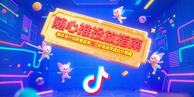 随心推投放指南，脚本设计加数据监测，三阶段自然流拉升策略-清风