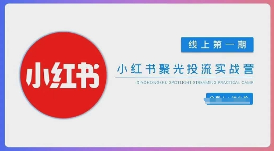 小红书聚光陪跑第一期，教你从0到1玩转小红书聚光投流，搭建小红书付费投流团队，更快的见到效果-清风