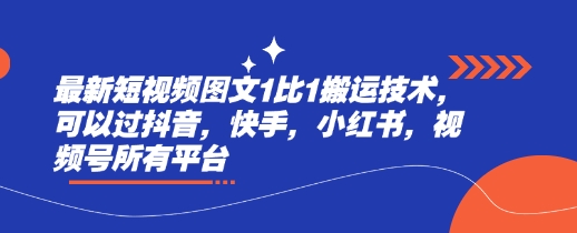 最新短视频图文1比1搬运技术，可以过抖音，快手，小红书，视频号所有平台-清风