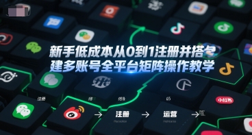 新手低成本从0到1注册并搭建多账号全平台矩阵操作教学，手机号-邮箱-IP-工具-清风