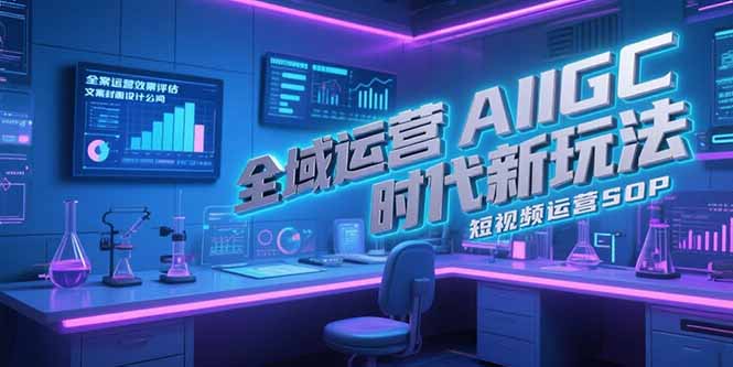 全域运营AIGC时代新玩法，文案封面设计公式，短视频运营SOP-清风