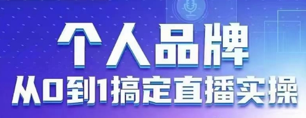 个人品牌：从0到1搞定直播实操，用直播为你的个人品牌赋能，六大实操板块，放大个人影响力-清风