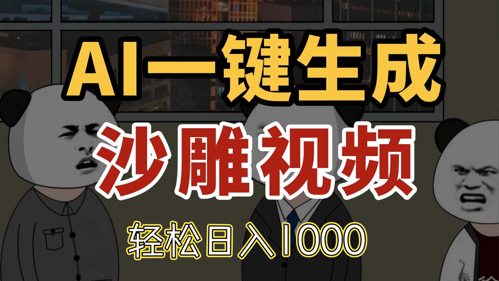 AI一键生成沙雕视频，一条视频千万播放，轻松日入1000-清风