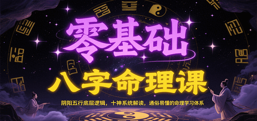 零基础八字命理课：阴阳五行底层逻辑，十神系统解读，通俗易懂的命理学习体系-清风