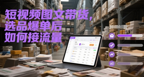 短视频图文带货，选品爆单后如何接流量-清风