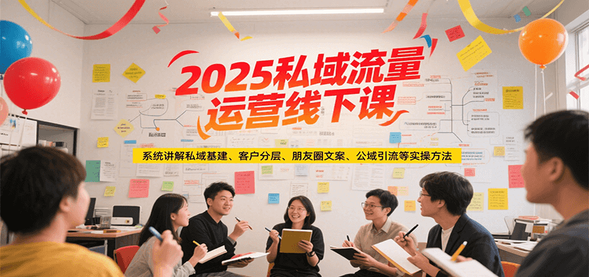 2025私域流量运营线下课，系统讲解私域基建/客户分层/朋友圈文案/公域引流等实操方法-清风
