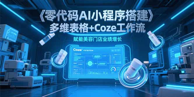 零代码AI小程序搭建，多维表格+Coze工作流，赋能美容门店业绩增长-清风