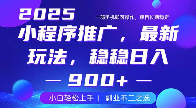 25年小程序掘金最新玩法，稳稳日入900+，副业兼职的不二之选-清风