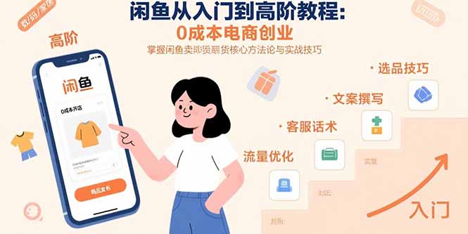闲鱼从入门到高阶教程：0成本电商创业，掌握闲鱼卖货核心方法论与实战技巧-清风