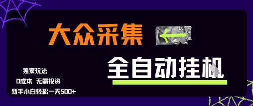 大众采集全自动玩法，新手小白轻松一天5张+，操作简单零成本【揭秘】-清风