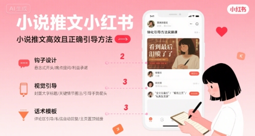 小说推文小红书高转化引导方法实操课，小说推文高效且正确引导方法-清风