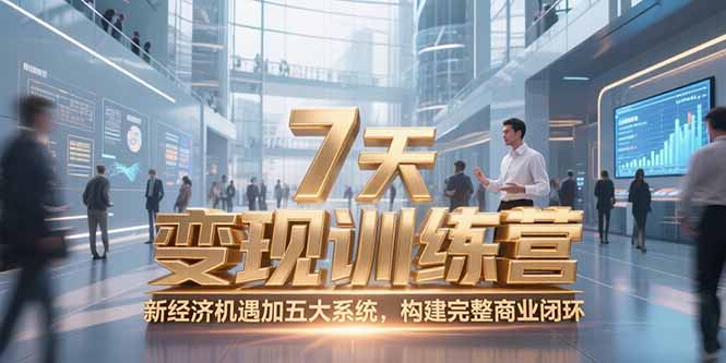 7天咨询师变现训练营，新经济机遇加五大系统，构建完整商业闭环-清风