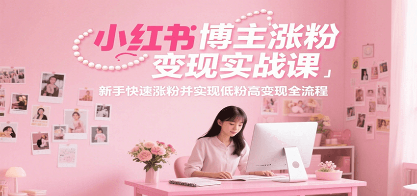小红书博主涨粉变现实战课，新手快速涨粉并实现低粉高变现全流程-清风