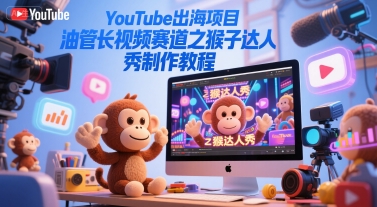 YouTube出海项目，油管长视频赛道之猴子达人秀制作教程-清风