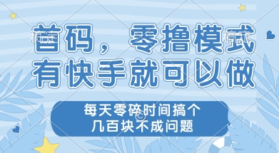 首码零撸项目，有快手就可以做，每天业务时间搞个几张不是问题【揭秘】-清风