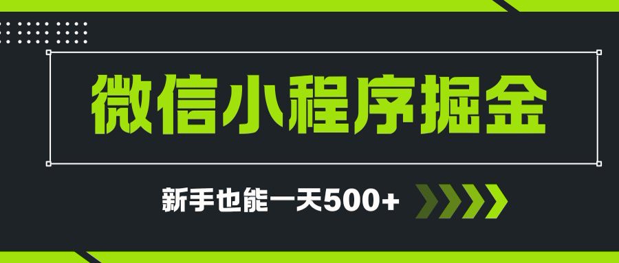 微信小程序自撸广告项目，0投资暴力玩法，新手小白一天轻松500+-清风