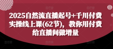 2025自然流直播起号+千川付费实操线上课(62节)，教你用付费给直播间做增量-清风
