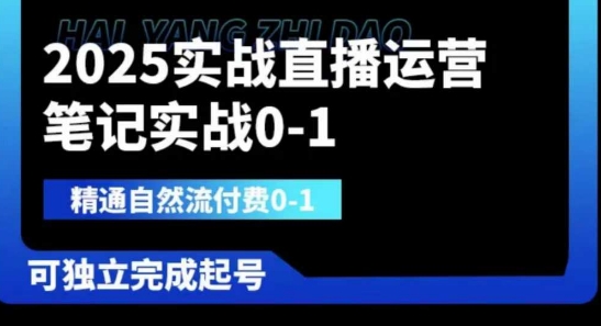 2025实战直播运营0-1，精通自然流付费0-1，可独立完成起号-清风