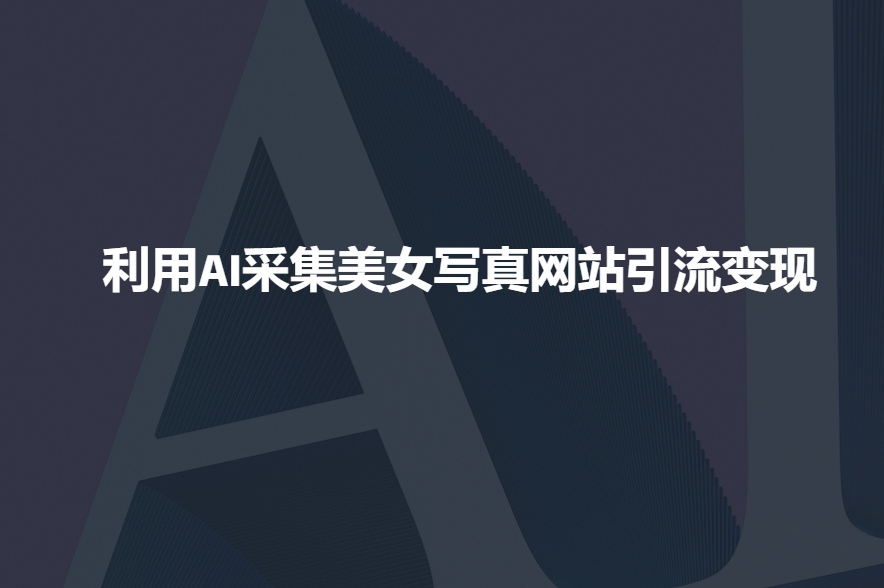 利用AI采集美女写真网站引流变现，引流嘎嘎的-清风