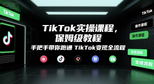 TikTok实操课程，保姆级教程，手把手带你跑通TikTok变现全流程-清风