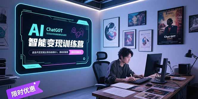 AI智能变现训练营，ChatGPT写作变现，电影解说制作，图文带货方法论-清风