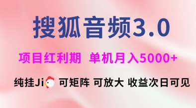 搜狐音频挂ji3.0.可矩阵可放大，独家技术，稳定月入5000+【揭秘】-清风