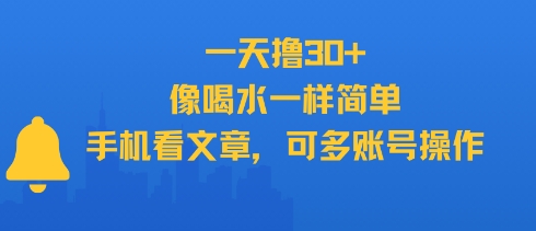 一天撸30+，像喝水一样简单，手机看文章，可多账号操作-清风