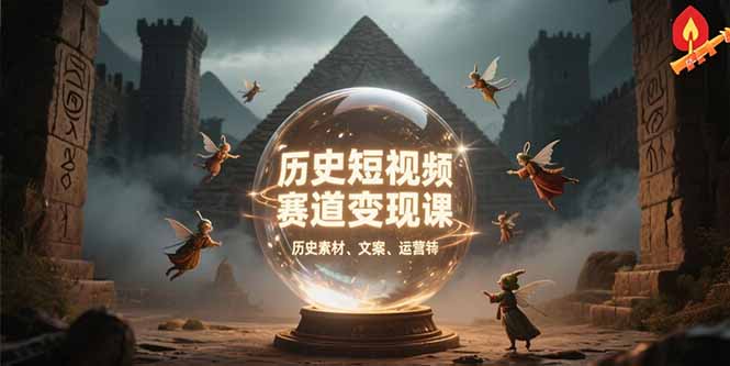 历史短视频赛道变现课，百集素材库应用，文案剪辑技巧，账号运营全案-清风