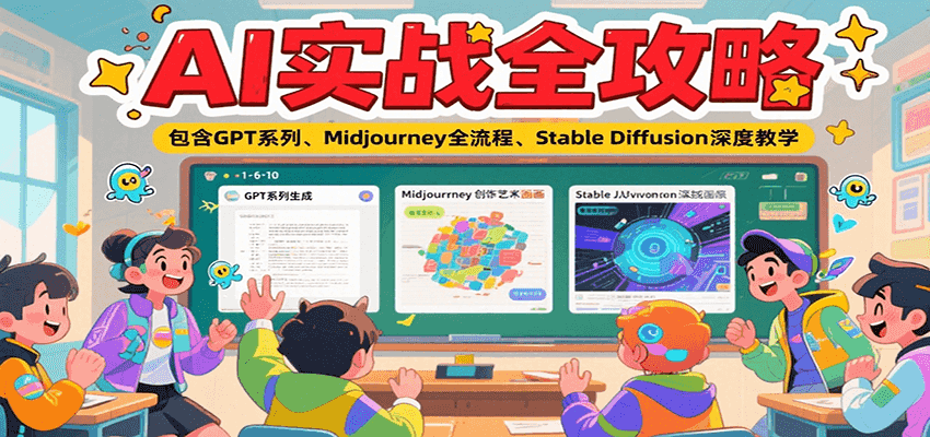 AI实战全攻略，包含GPT系列、Midjourney全流程、Stable Diffusion深度教学-清风