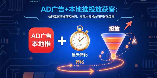 AD广告+本地推投放获客：快速掌握精准获客技巧，实现当天投放当天转化效果-清风