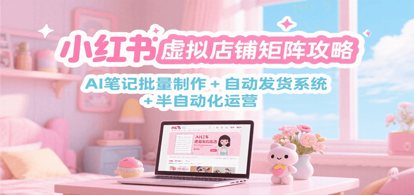 小红书虚拟店铺矩阵攻略：AI笔记批量制作 + 自动发货系统 + 半自动化运营-清风