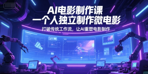AI电影制作课，一个人独立制作微电影，打破传统工作流，让AI重塑电影制作-清风